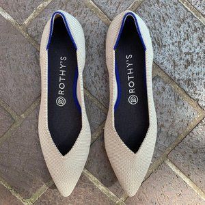 Rothy's The Point Ballet Flat Flax Birdseye Sz 9.5